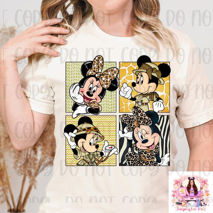 Cute Magical Mouse Safari Collage Shirt