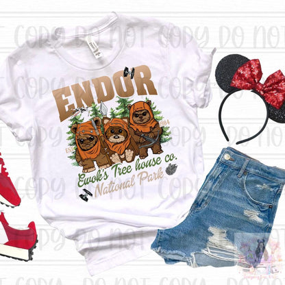Cute Forest Animal Tree House Endor National Park Shirt