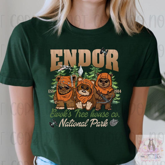 Cute Forest Animal Tree House Endor National Park Shirt