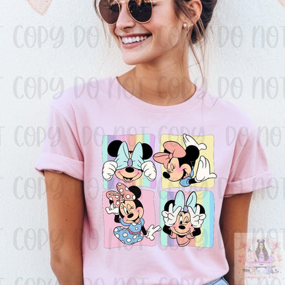 Magical Mouse Pastel Bow Collage Shirt