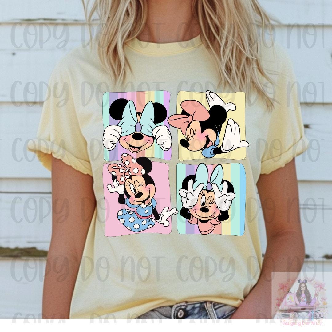 Magical Mouse Pastel Bow Collage Shirt