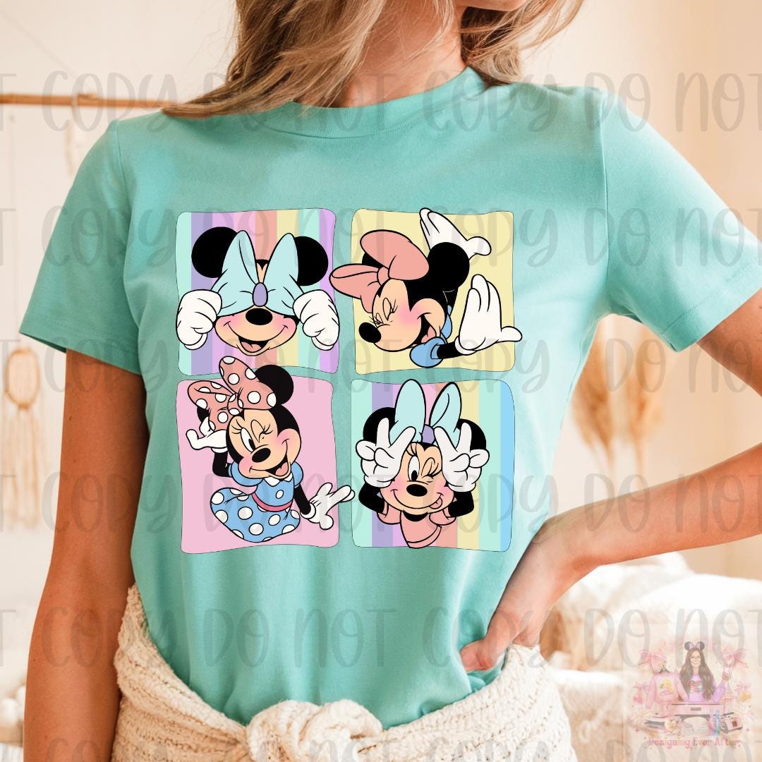 Magical Mouse Pastel Bow Collage Shirt