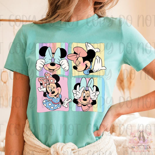 Magical Mouse Pastel Bow Collage Shirt