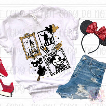 Black and Gold Coquette Frame Walt & Magical Mouse Shirt