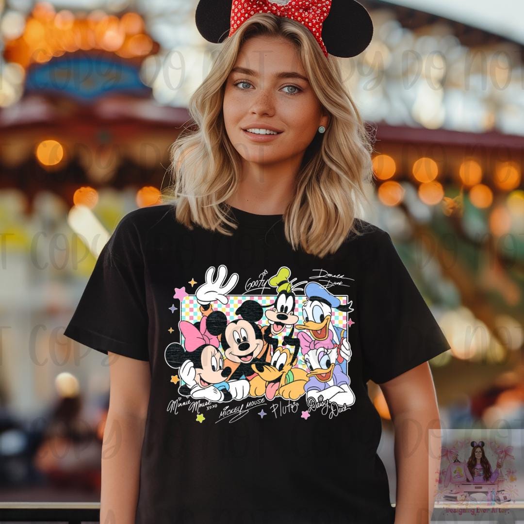 Mouse and Friends Signatures Character Autographs Shirt