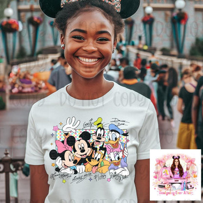 Mouse and Friends Signatures Character Autographs Shirt