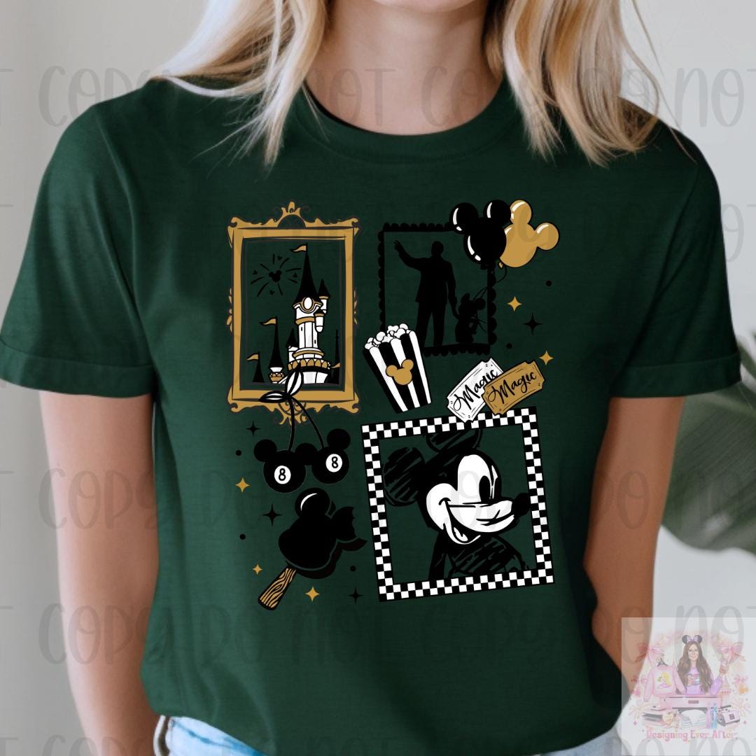 Black and Gold Coquette Frame Walt & Magical Mouse Shirt