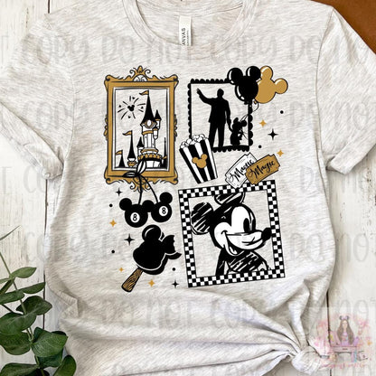 Black and Gold Coquette Frame Walt & Magical Mouse Shirt