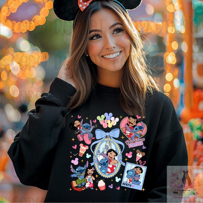 Coquette Locket and Charm Bracelet Bow Frame Blue Alien and Friend Shirt