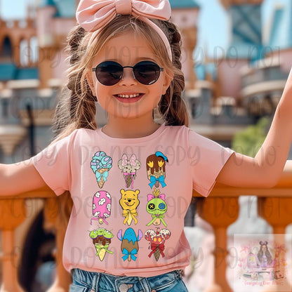 Ice Cream Characters Summer Vibes Kids Shirt