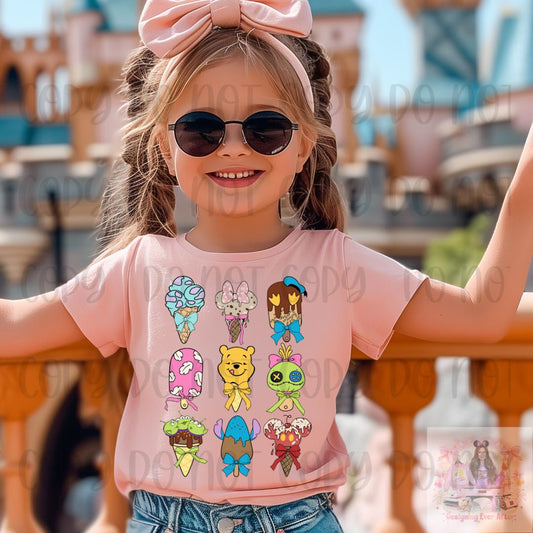 Ice Cream Characters Summer Vibes Kids Shirt