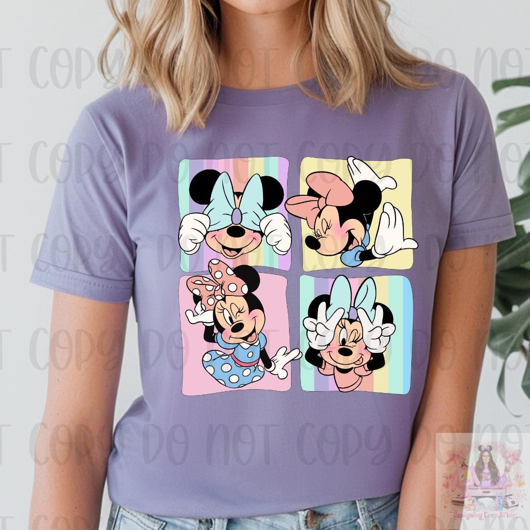Magical Mouse Pastel Bow Collage Shirt