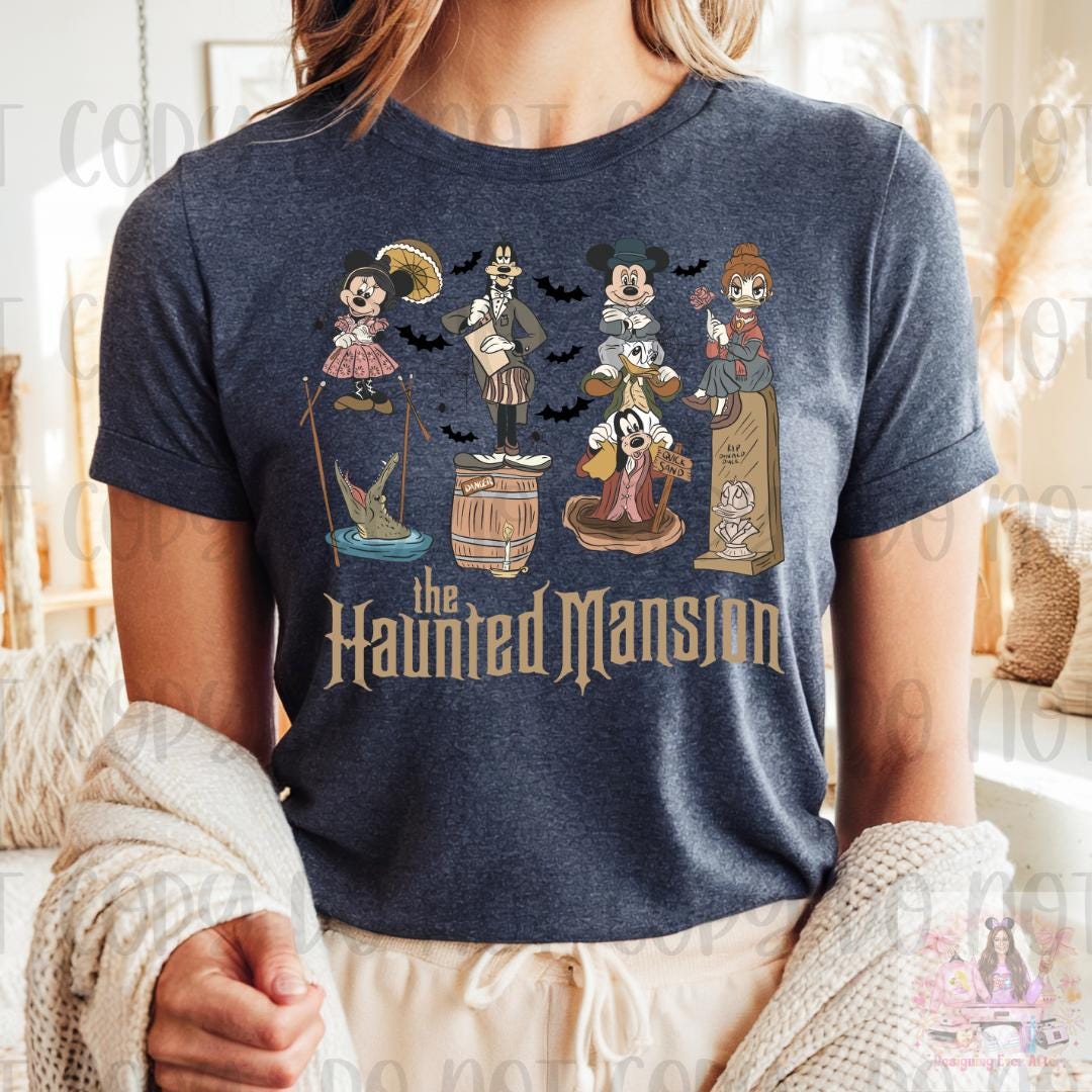 Cute Haunted House Shirt, Mouse and Friends Stretching Room Shirt