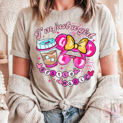 I'm Just a Girl Mouse Girly Bestie Magic Shirt