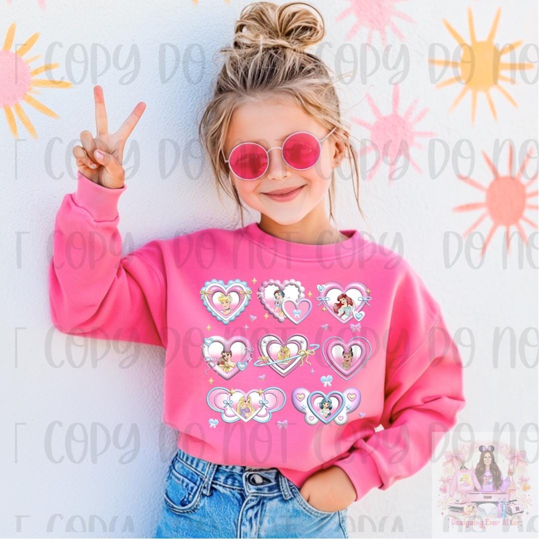 Sweet Girls Club With Magical Heart Mirror Bow Shirt