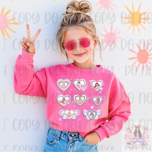 Sweet Girls Club With Magical Heart Mirror Bow Shirt