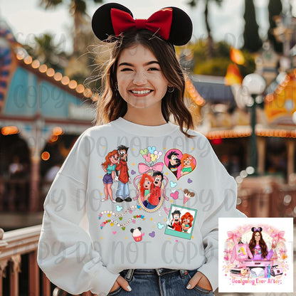 Coquette Locket and Charm Bracelet Bow Character Max and Roxanne Shirt