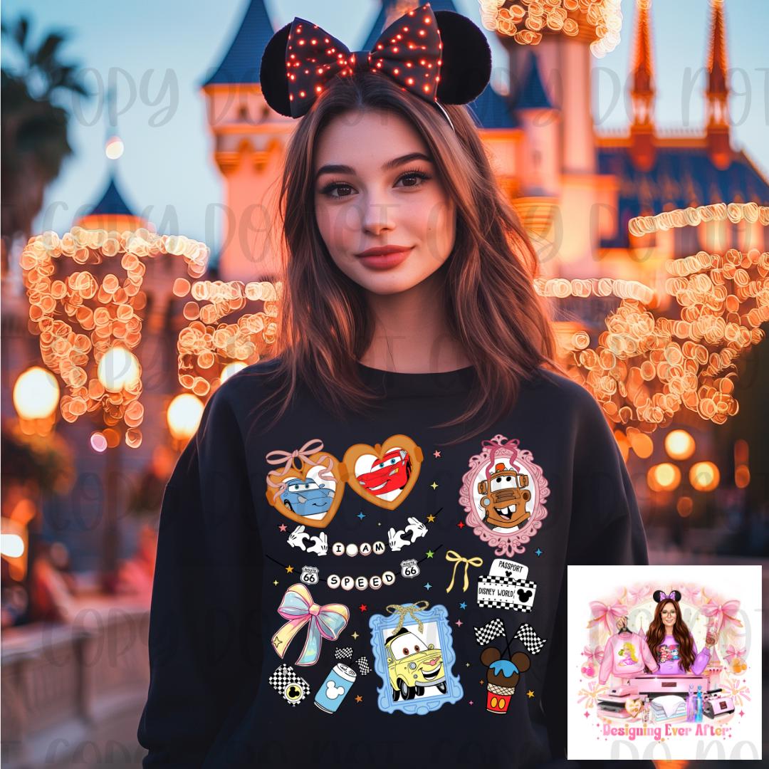 Locket and Charm Bracelet Cartoon Automobiles Character Shirt
