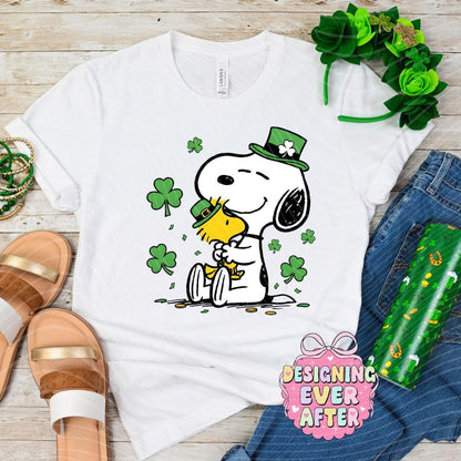 Cartoon Dog and Friend St Patrick's Day Shirt