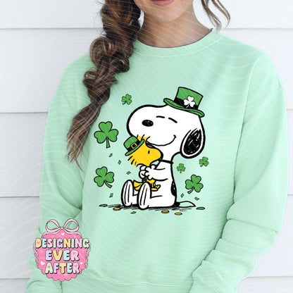 Cartoon Dog and Friend St Patrick's Day Shirt