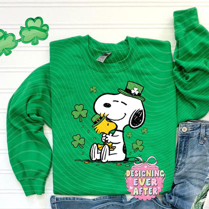 Cartoon Dog and Friend St Patrick's Day Shirt